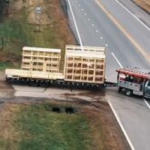 Pre-framed wall panel ready for delivery